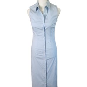 Barneys New York | Women's Sleeveless  Blue Maxi Shirt Dress | Size XS